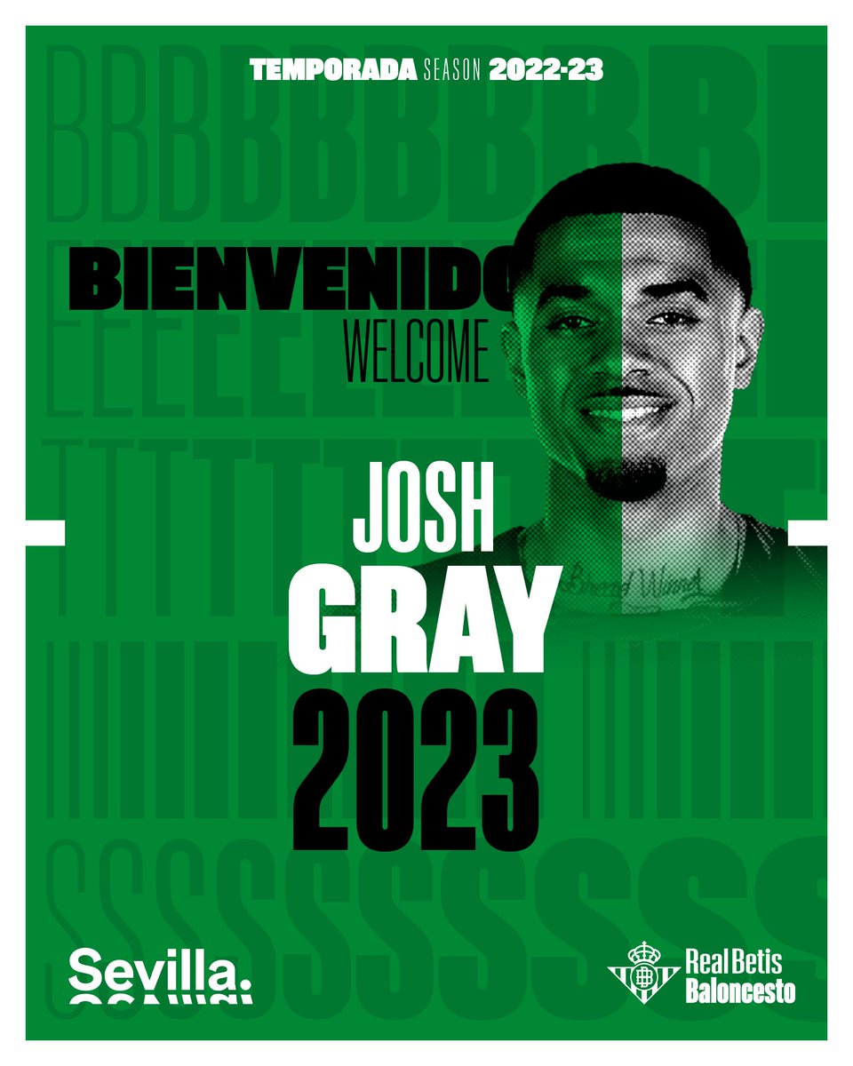 BaloncestoSev's tweet photo. 📣 OFICIAL | Josh Gray, nuevo jugador del #BetisBaloncesto 🆕🏀

¡Bienvenido, @ThatsJoshGray! 🤗💚

➡️ https://t.co/7KHmbTpahK

#LigaEndesa https://t.co/Jnfdi9M7Om