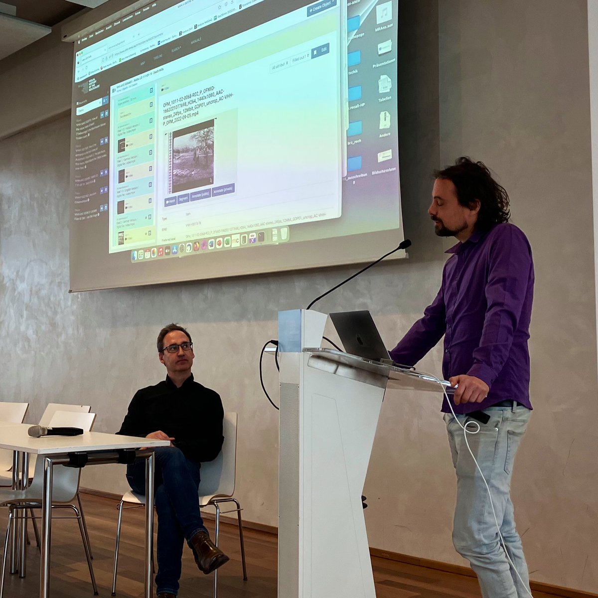 Visual History of the Holocaust (@vhh_project) on Twitter photo Ronald Gendwaider and Helmut Berger of max.recall present a first preview of the <a href="/vhh_project/">Visual History of the Holocaust</a> web platform which will allow researchers to work with more than 67 hours of archival film, more than 8.000 historical photographs, citations and geodata. #digitalvisualhistory Ronald Gendwaider and Helmut Berger of max.recall present a first preview of the <a href="/vhh_project/">Visual History of the Holocaust</a> web platform which will allow researchers to work with more than 67 hours of archival film, more than 8.000 historical photographs, citations and geodata. #digitalvisualhistory