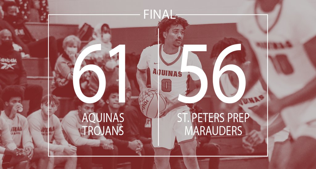 The #5 ranked STA boys basketball team defeated #4 St. Peter's Prep 61-56 on Wednesday. Michael Jones put up 23 points, Jaden Kelly had 11, and Kamal Lee had 10. Jalen Pichardo cleaned up under the board with 11 rebounds.