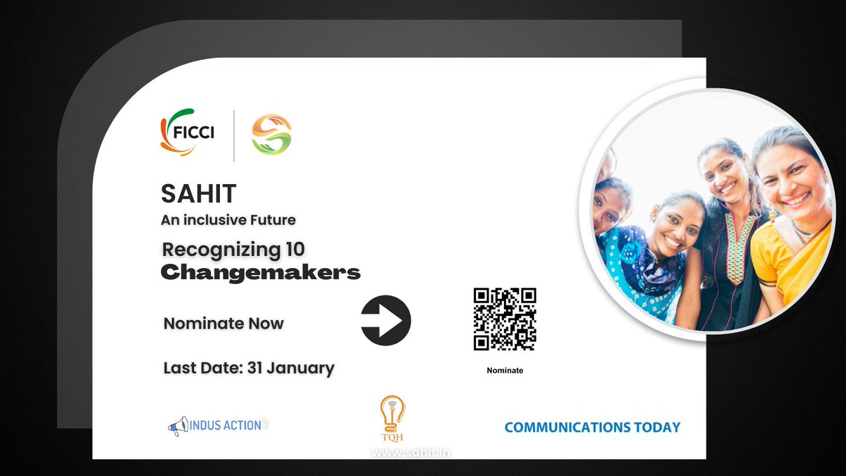 Sahit_In's tweet photo. FICCI Committee on Women, Tech &amp; Policy is recognizing 10 Changemakers, who made a difference in 2022.

Categories: Women, Marginalized Groups, Improving Women in Workspace Participation, Women Safety, Improving Access &amp; Inclusion

Nominate https://t.co/jjHJIkSxIb https://t.co/2jFejWFhuO