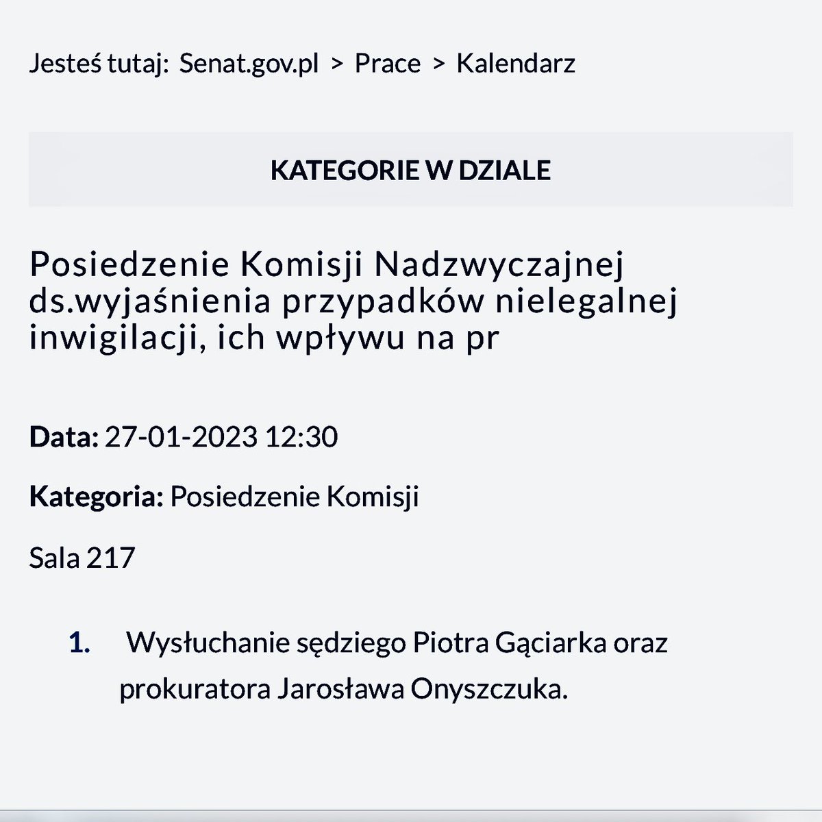 senat.gov.pl/prace/komisje-… Pod wnioskiem o inwigilację #Pegasus @KrzysztofBrejza podpisał się były prokurator Grzegorz Ocieczek, zgodę wydał były prokurator Bogdan Święczkowski a prokurator Michał Kierski (awans za „dobrej zmiany”), który wniosek omyłkowo ujawnił - rozchorował się