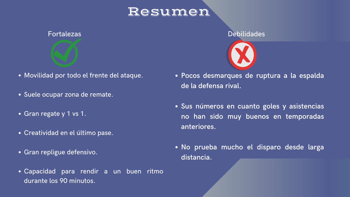 tsoccerscouting's tweet photo. Fortalezas y debilidades 👍👎 https://t.co/mUDIvZqKM9