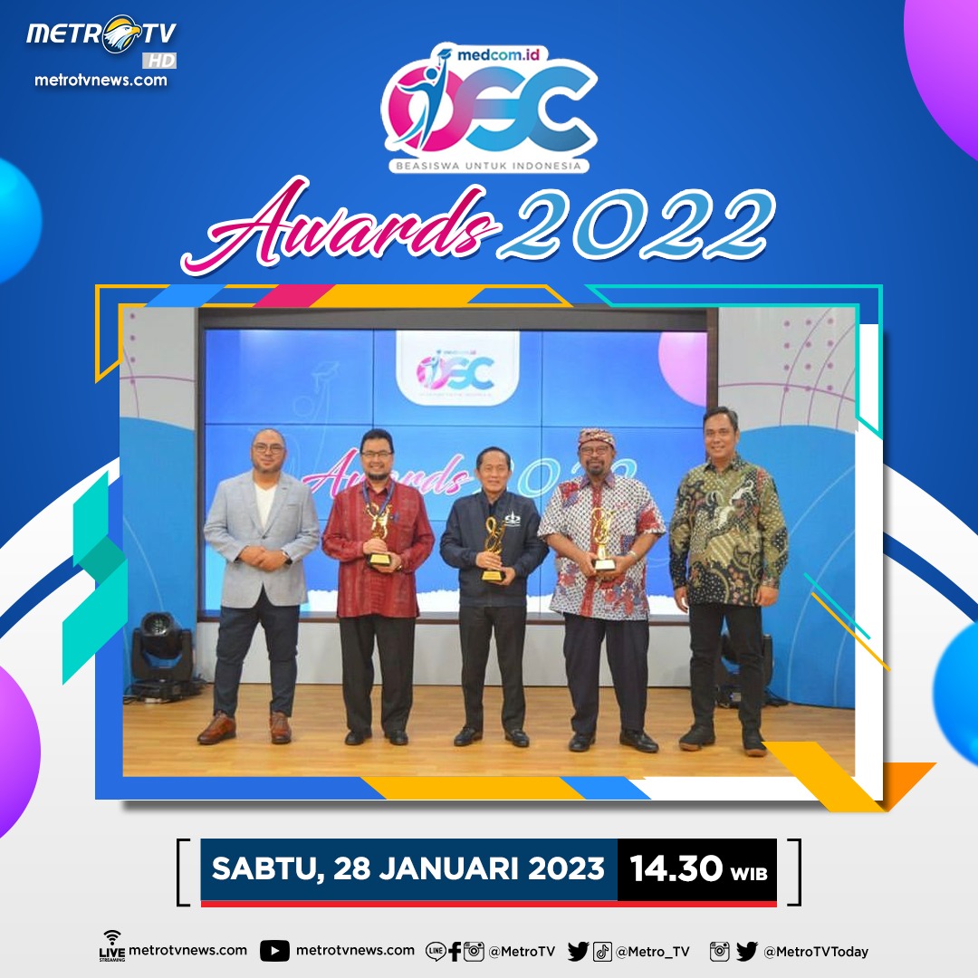 Metro_TV's tweet photo. Yang ditunggu-tunggu #SobatOSC nih! 🥳

Pengumuman pemenang Beasiswa OSC 2022, penghargaan kepada mitra kampus pendukung serta berbagai kegiatan menarik lainnya pada OSC Awards 2022.

Jangan lupa saksikan #OSCAwards2022 Sabtu, 28 Januari 2022 pukul 14.30 WIB hanya di #MetroTV. https://t.co/RoEcLYuzOb