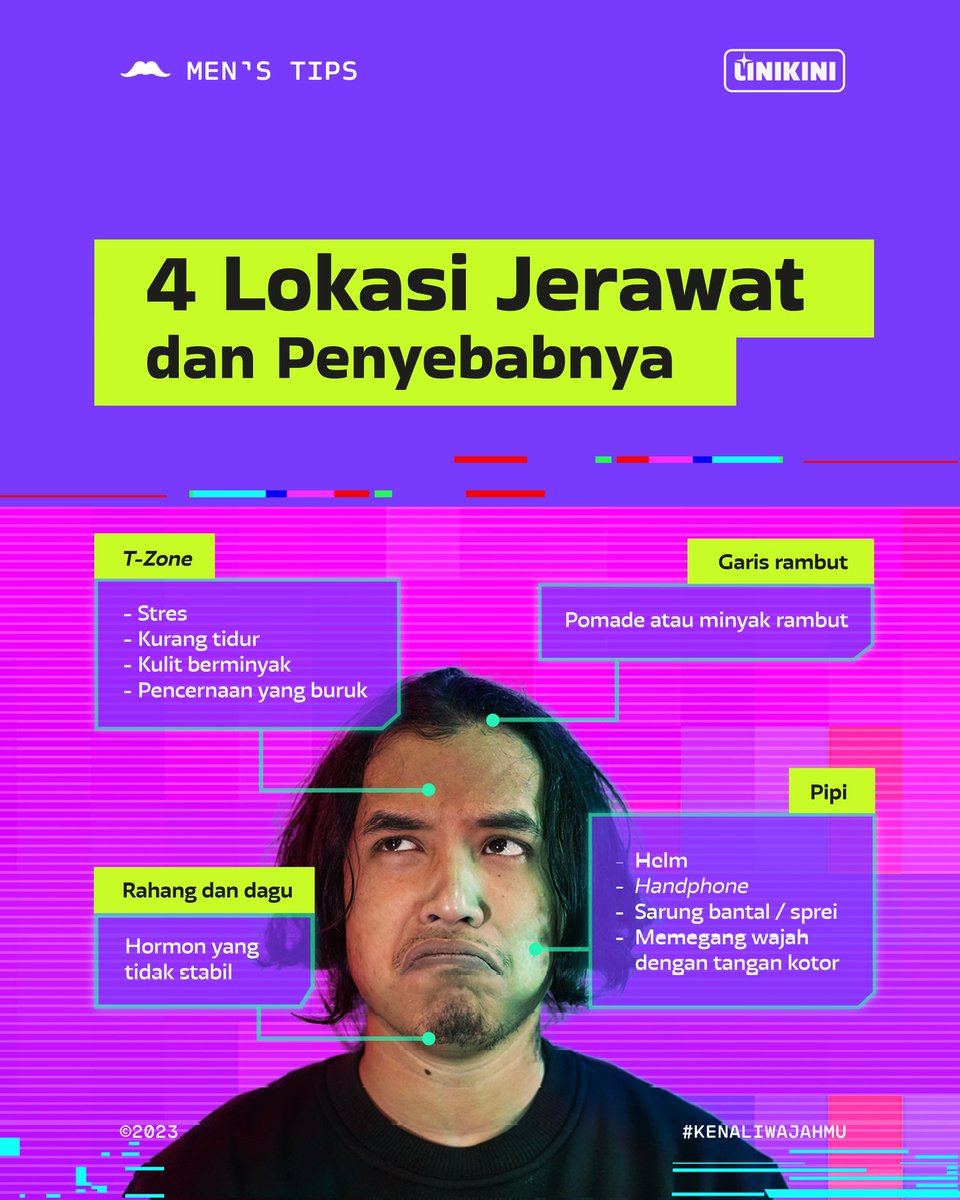 LINIKINI_ID's tweet photo. Bro, lu wajib tau hal ini nih!
Ternyata jerawat di wajah kita itu punya titik lokasi dan penyebab yang berbeda! Penasaran? Langsung aja simak #MensTips hari ini😎
Jangan lupa share tweet ini ke yang lainnya juga ya!😉 https://t.co/cKYSh9YUr9