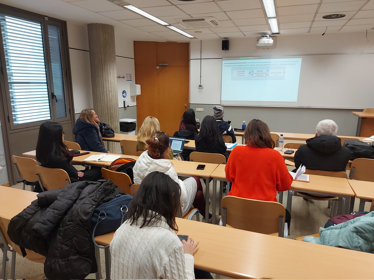 GRAL_BCN's tweet photo. GRAL just had its first meeting of the year. Here Dr. Joan Carles Mora, who also leads the Barcelona L2 Speech Research Group, presents #research about #accentedness, #comprehensibility, and speech rhythm in L2 English speech done in collaboration with his doctoral students. https://t.co/osZz0Pupwm