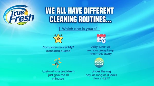 _true_fresh's tweet photo. How organized is your cleaning process?
#cleaning #cleaninghacks #washingmachine #homeappliances #frontload #topload #appliances #truefresh #picoftheday #kitchen https://t.co/Fg2D3qzLro