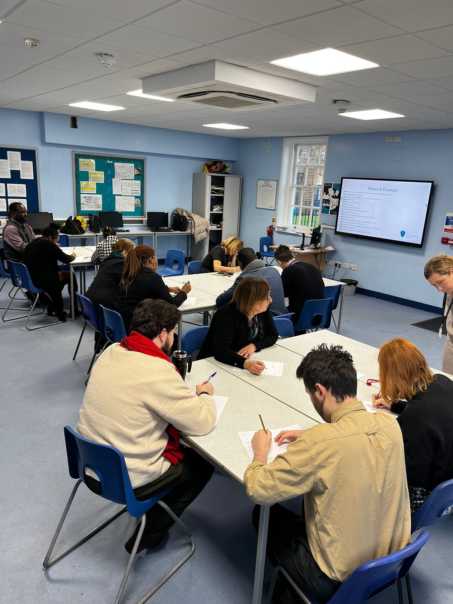 RavensbourneSch's tweet photo. Another successful purposeful practice session this morning with staff planning deep thinking questions for the day ahead. Every question counts! #T&L #trs #e21c #purposefulpractice https://t.co/jIIq4I3VAH