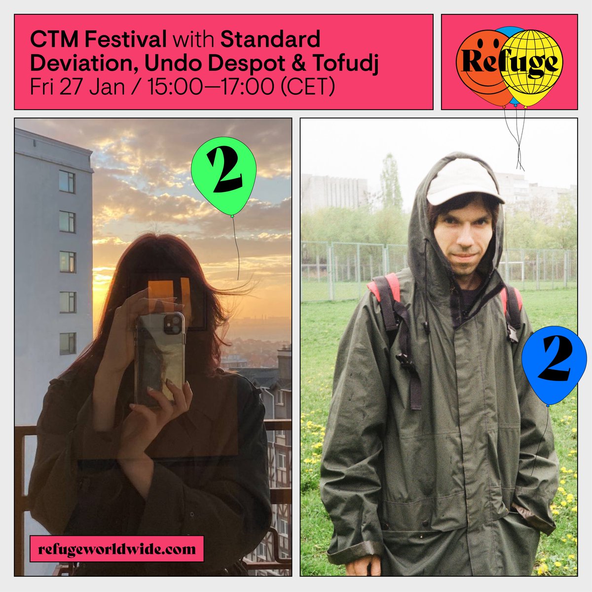 Standard Deviation (@s_t_d_e_v) on Twitter photo Today live from <a href="/RefugeWorldwide/">Refuge Worldwide</a> for <a href="/CTMFestival/">CTM Festival</a> and the radio's second birthday! 15-17 PM (CET) with RIDNE participants Undo Despot and Tofudj - Tune in! Today live from <a href="/RefugeWorldwide/">Refuge Worldwide</a> for <a href="/CTMFestival/">CTM Festival</a> and the radio's second birthday! 15-17 PM (CET) with RIDNE participants Undo Despot and Tofudj - Tune in!