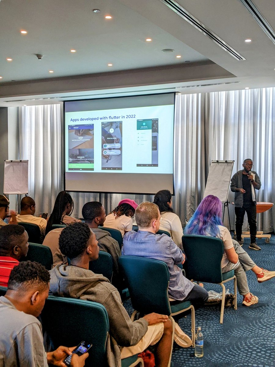 antony_wugoma's tweet photo. It was really awesome presenting at Flutter Forward Community Day on the impactful work we do @pwaniteknowgalz teaching people mobile app development using Flutter.
#FlutterForward 
#flutterdev https://t.co/0PiJaYMt5I