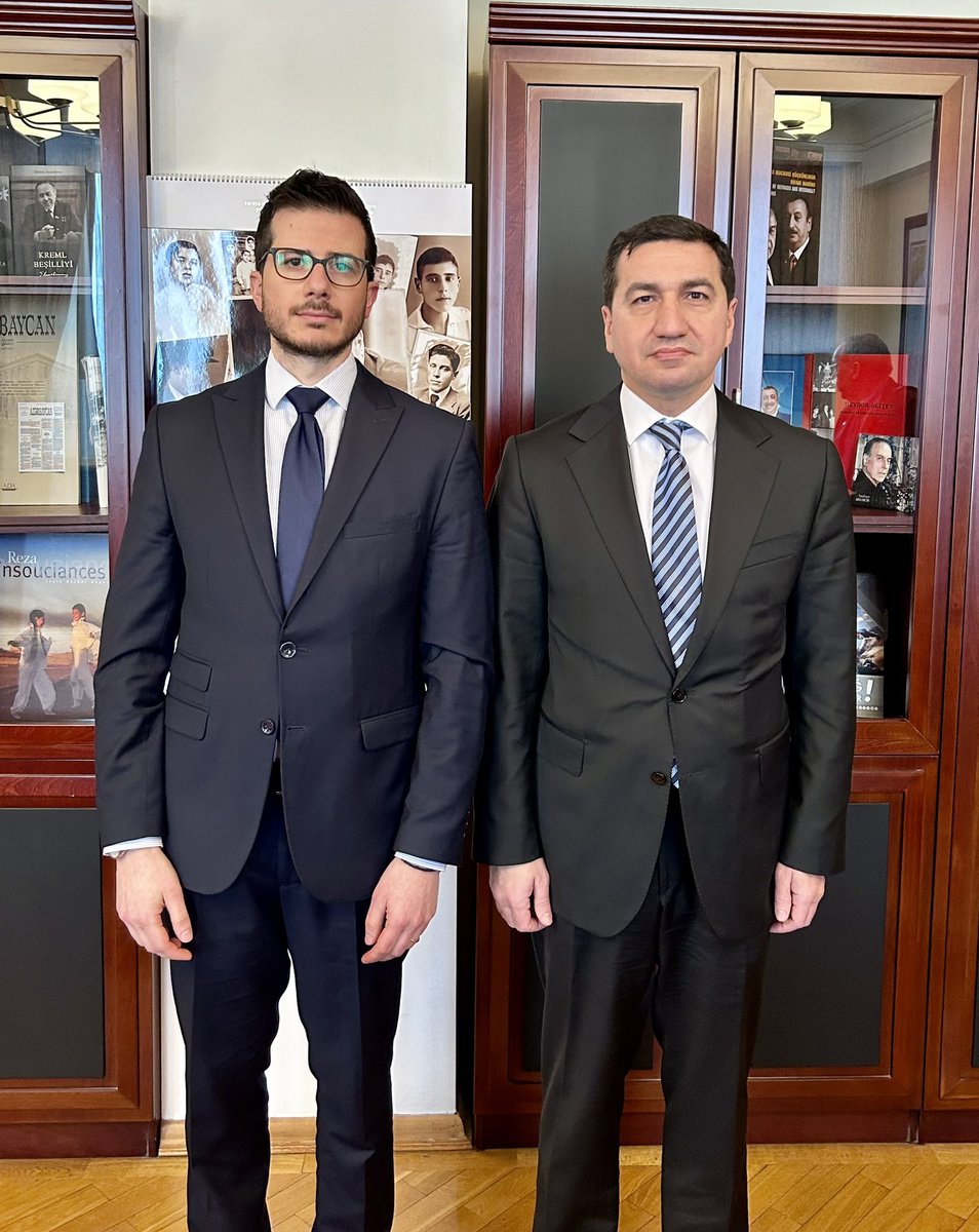 An important meeting today with 
<a href="/HikmetHajiyev/">Hikmet Hajiyev</a> Foreign Policy Advisor of the President. 
I expressed my condolences over the terror attack against the Azerbaijani embassy in Tehran, and reiterated that we stand in solidarity with the people of Azerbaijan 🇦🇿🇮🇱🕯️
