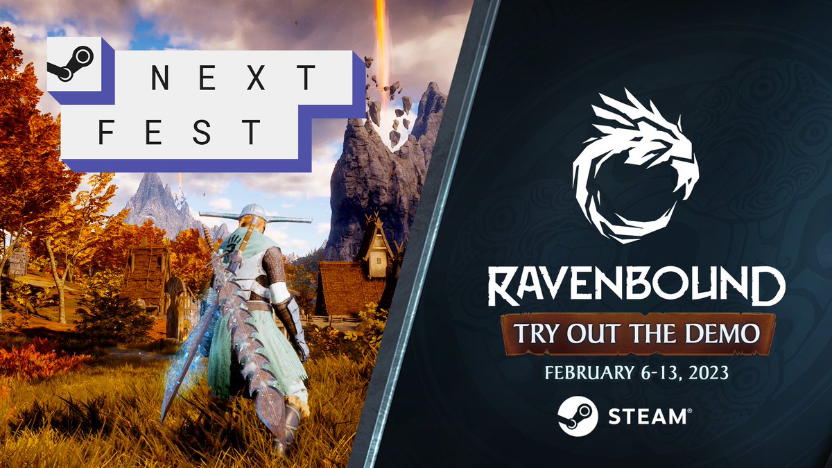 RavenboundGame's tweet image. Vessels, would you like to get your hands on a demo of #Ravenbound?

We’re part of the #SteamNextFest line up!

📅 February 6th - 13th

🎮 Come play the demo and join us for a combat-focused developer stream!

Mark your calendars, and don’t miss out!

See you there ⚔️