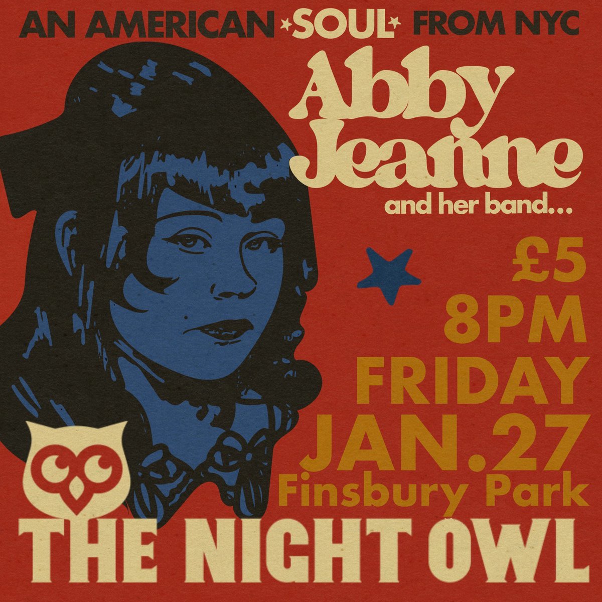 Tonight we will be joined by the sensational American Soul Singer @AbbyJeanneMusic  and her band

This is one that you will not want to miss! Limited tickets available on the door.