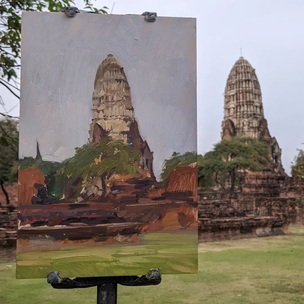 Front-lit and hazy. Feels like New England here, except for the pink elephants behind me.

#pleinair #pleinairpainting #landscapepainting #thailand #oilonpanel #representationalart #realism #realistpainting #oilpainters #oilpainting #contemporaryart #con… instagr.am/p/Cn6od_Vuess/