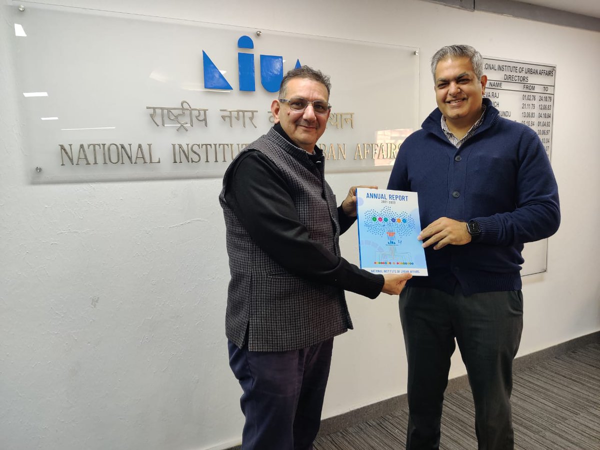 @NIUA_India & @cdri_world to build on each other's strengths to position India at a global level & solidify #Urban20 agenda through #knowledge dissemination, #capacitybuilding in #water, #climatefinance & #urbanresilience.