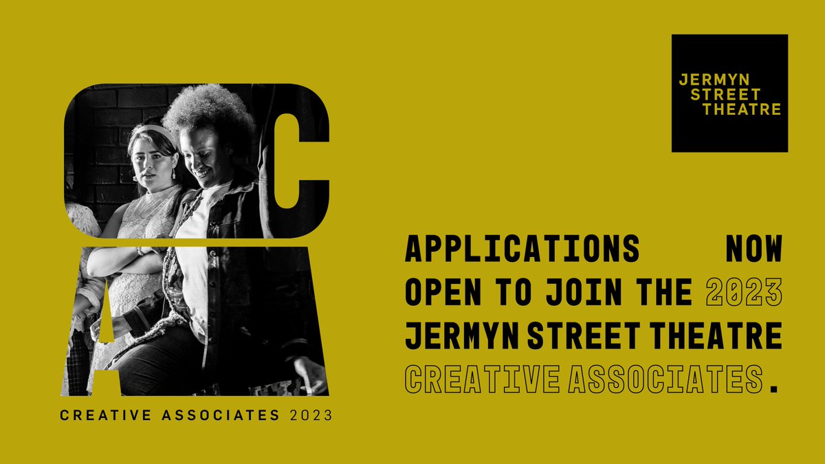 JSTheatre's tweet photo. Applications for our 2023 #CreativeAssociate Programme close on Sunday, and there's still time to apply!

We give 10 early career theatremakers time, space and money to develop their artistic voice and transform their industry know-how

Find out more🔗 https://t.co/F9Nl4vWAYu https://t.co/veXdYbRXRq