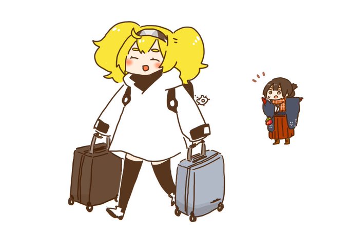 「holding rolling suitcase」 illustration images(Latest)