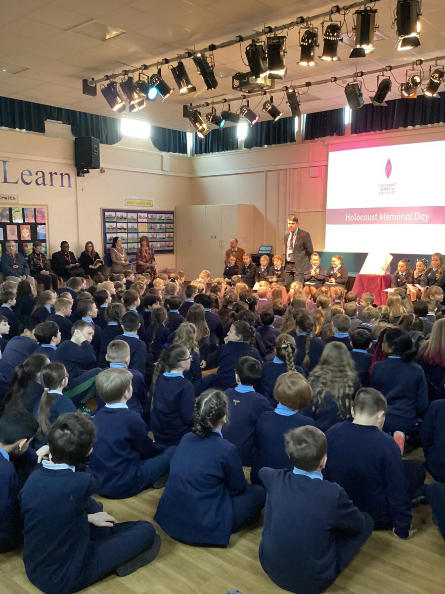 stelizcp6's tweet photo. Wow! Thank you to Mr Bulger, School Council and Prayer Council for a wonderful emotional assembly. Also a big thank you to our special guests for joining us in remembering all of the people who were affected by the Holocaust #HolocaustMemorialDay @HMD_UK #LightTheDarkness https://t.co/b3RLOJOqac