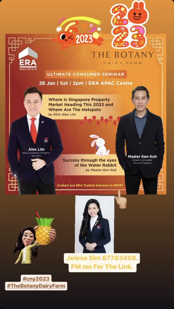 #allnewERA #cny2023 #ultimateconsumerseminar #singaporepropertymarket #waterrabbit #fengshui #dairyfarm #thebotanydairyfarm #lifeofadigitalrealtor #newlaunches