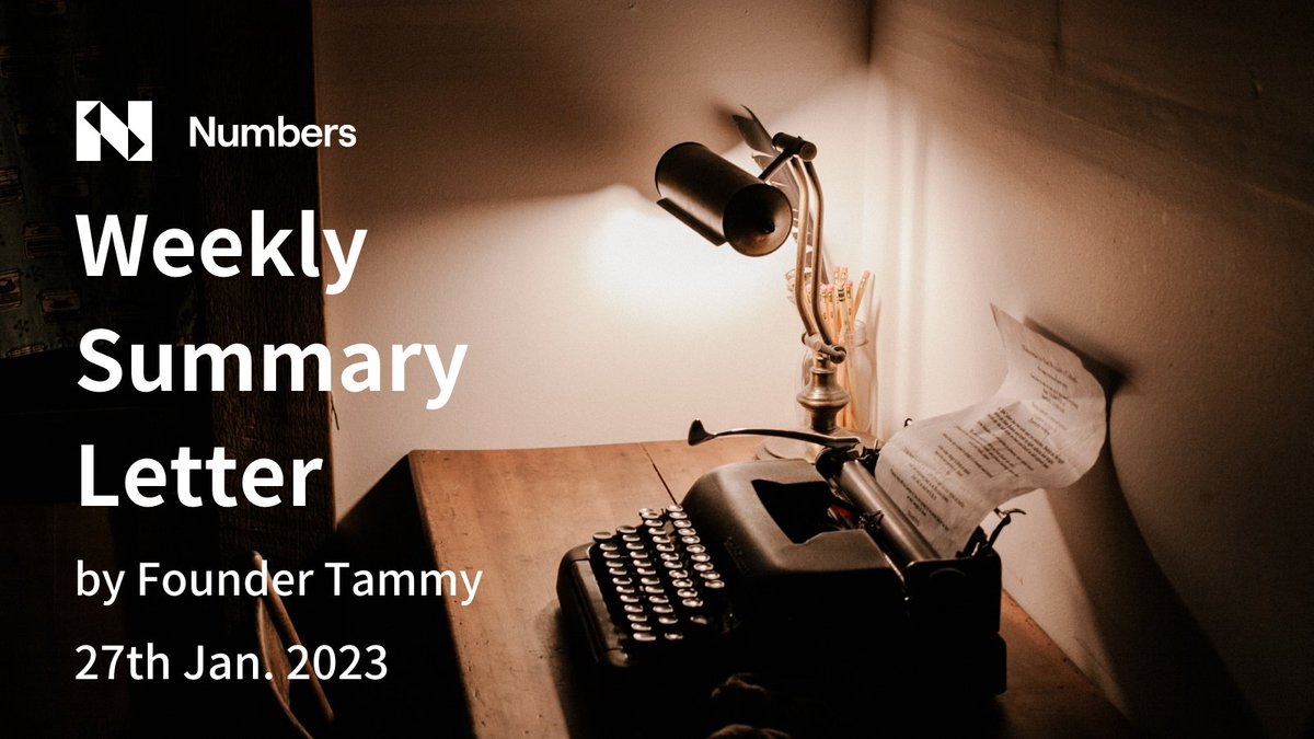 numbersprotocol's tweet photo. 2023/1/27
Weekly summary from Tammy Yang, Founder of Numbers Protocol.
👉 https://t.co/0u5PXsfuqN https://t.co/arfkgCEjSX