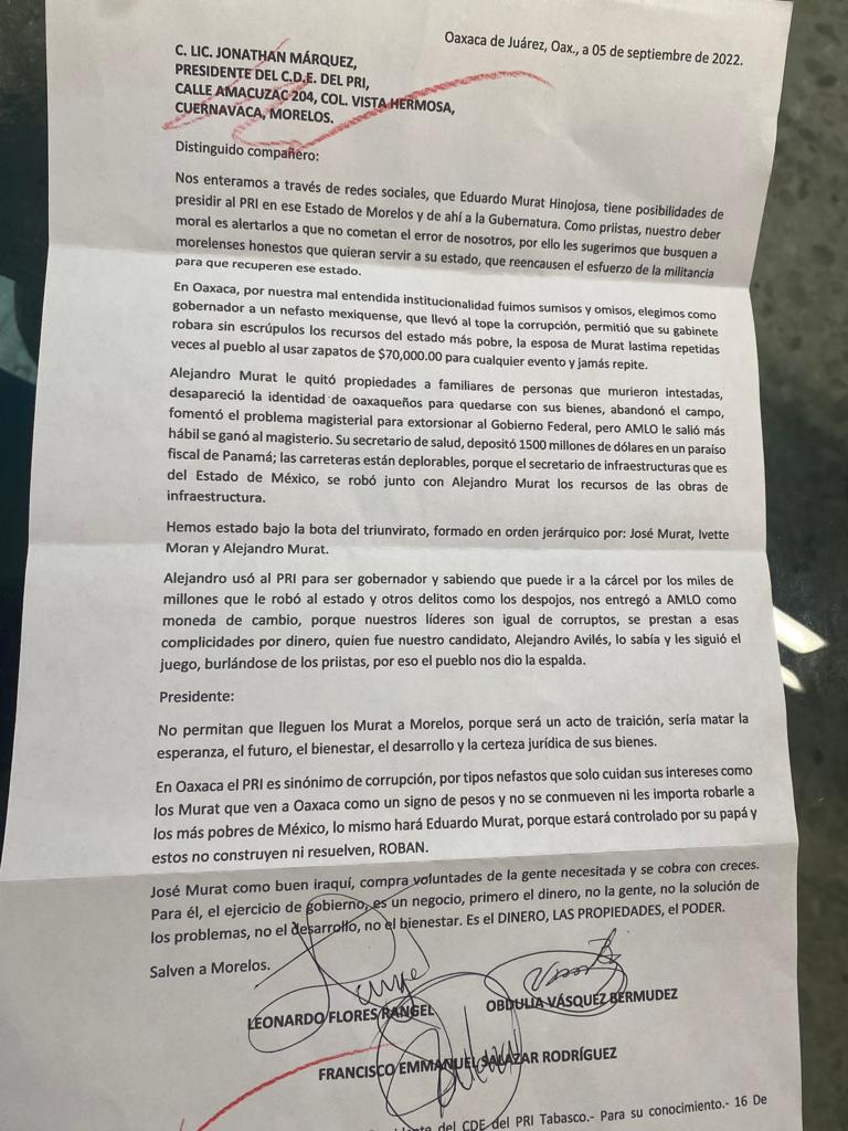 rosyramales's tweet photo. ¿Qué es está carta? 👇👇👇 Hablan de los Murat. https://t.co/ALfkX9DWUf