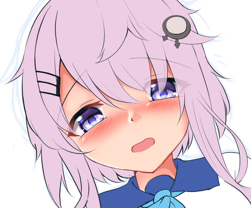 「ぽっぽっぽっぽっって効果音が出そうな感じの照れ顔wip 」|羽山 悠@skeb・依頼募集中のイラスト