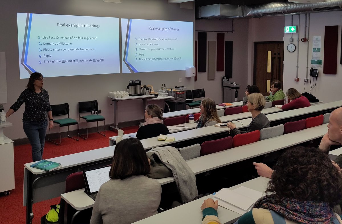 Daniela Ford of <a href="/ITILRG/">ITI LRG</a> is currently taking us through the practice of localising apps #xl8