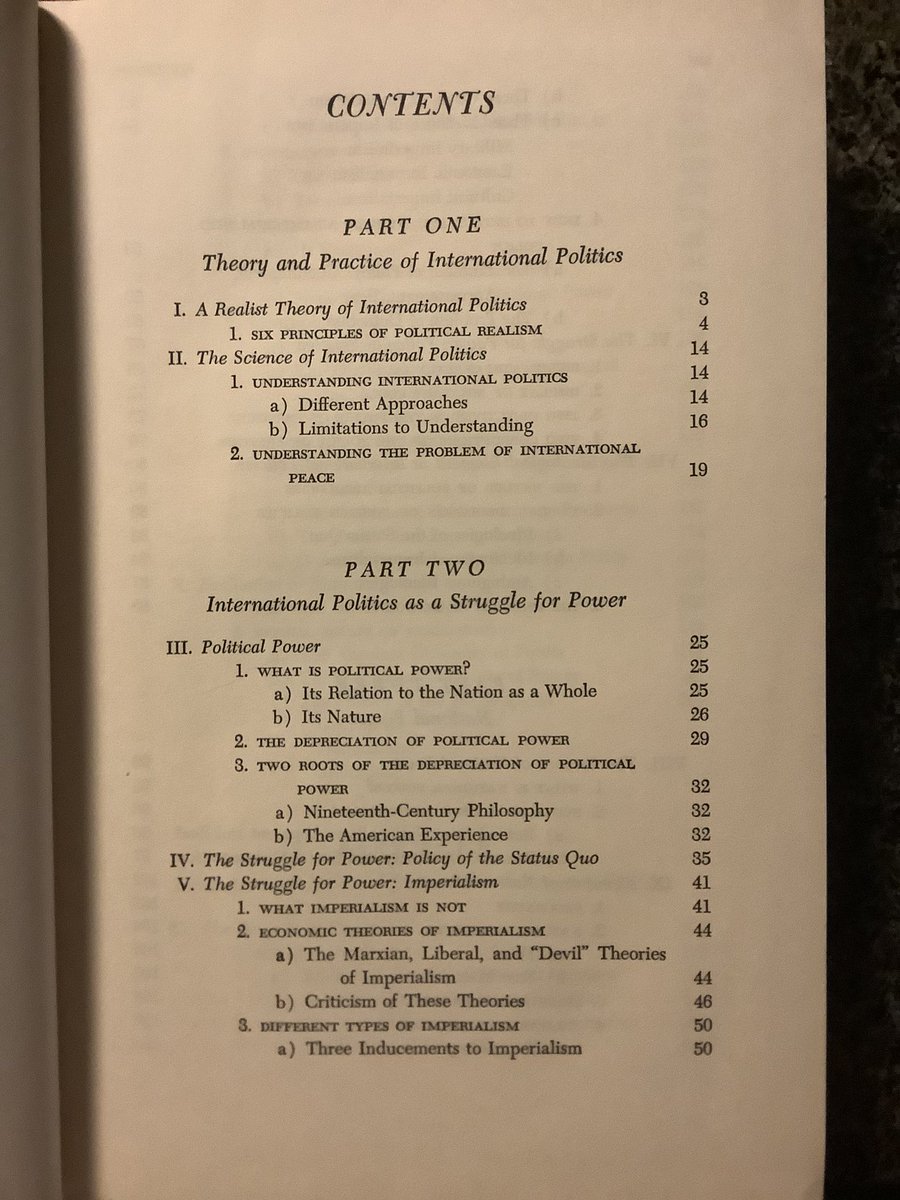 It’s always important to check multiple editions of “foundational” works! In Hans Morgenthau’s Politics Among Nations it’s a key *addition* between the 1st and 2nd editions — the chapter everyone reads in undergrad on the principles of political realism — that drastically shifts.