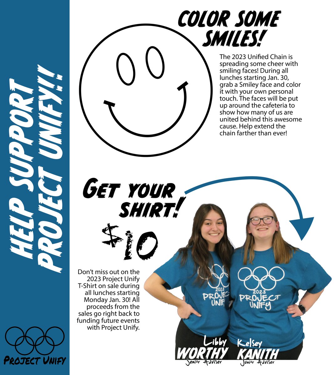 StreaksYearbook's tweet image. Project Unify is less than two weeks away, but you can start supporting this great cause on Monday during all lunches! #wearemadisonblue #ProjectUnify