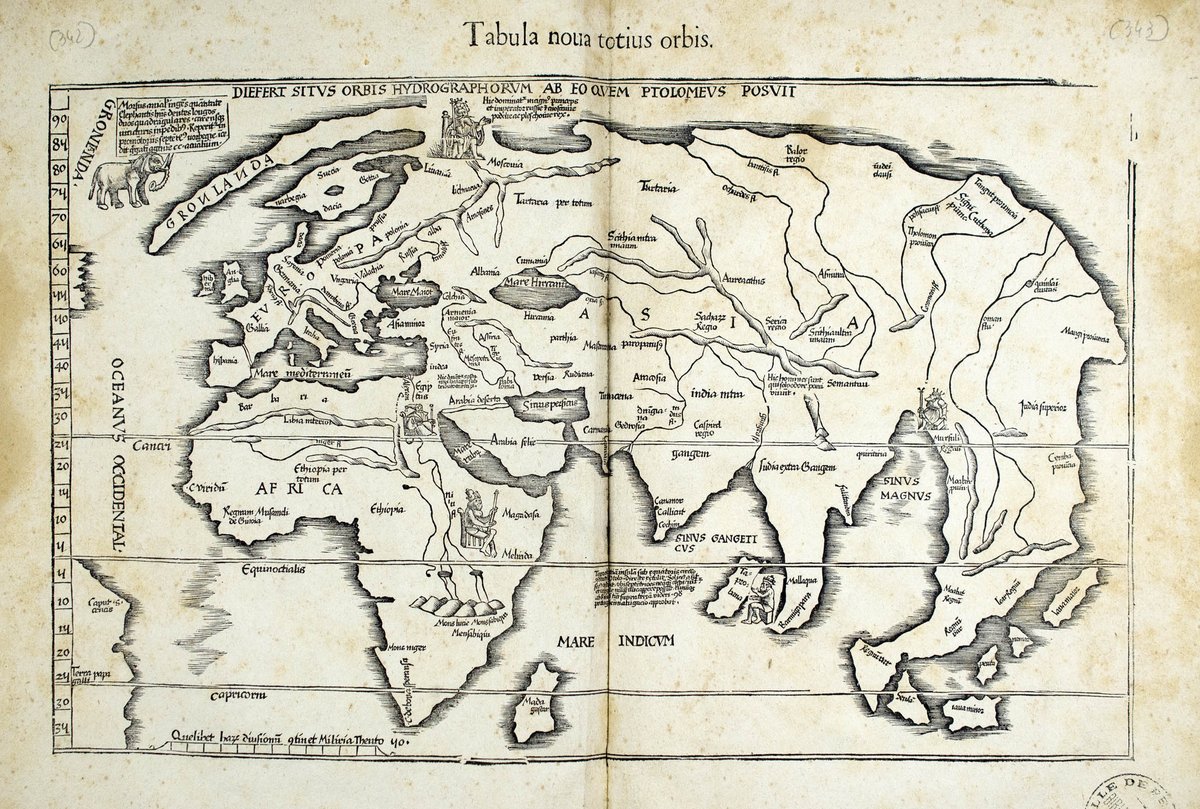 bibperpignan's tweet photo. Une nouvelle exposition en salle patrimoine à découvrir jusqu'au 4 mars : cartes et atlas dans les collections anciennes. 
Aujourd'hui la Géographie de Claude Ptolémée avec une édition lyonnaise de 1541.
Visite commentée à la demande https://t.co/EBTYTc54UG