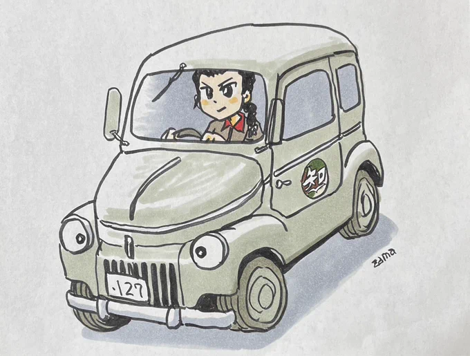#GuP版深夜のお絵描き60分勝負 #GuP版深夜のお絵描き60分勝負_20230127たま電気自動車に乗る玉田さん。 
