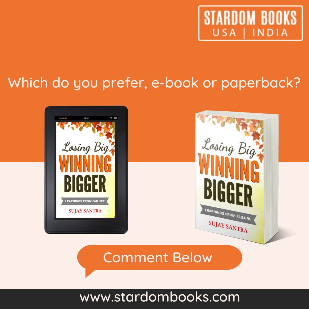 Which do you prefer, e-book or #paperback?
Let us know in the comment section.
#ebook #paperbackbook #StardomBooks
