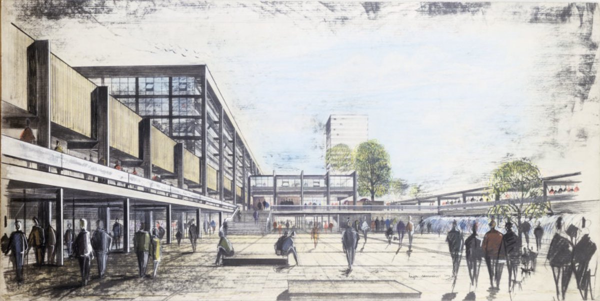Unexecuted Ernő Goldfinger 1960 scheme for Elephant &amp; Castle Shopping Centre