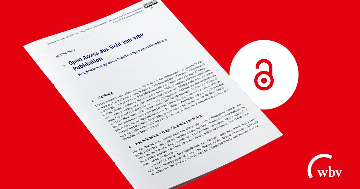 wbv_de's tweet image. Disziplinorientierung als Modell der #Open-Access-Finanzierung:  @Joachim_Hoeper im #wbvBlog zur Entwicklungen, #LessonsLearned und dem Projekt #OAdine bei wbv 👉 wbv.de/blog/

@utb_stuttgart @pedocs @gesis_org @BASEsearch @KUnlatched  @DHdInfo 
@oa2020de @Di_Pieper