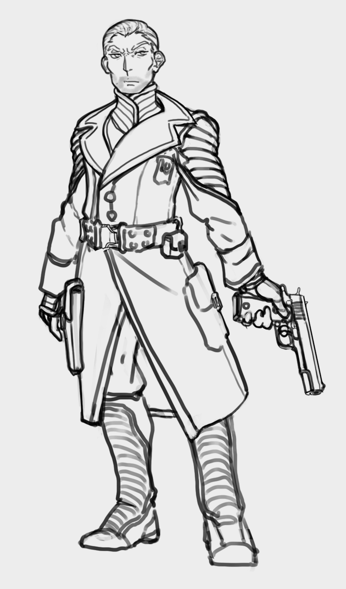 INTENIKKAN's tweet photo. Sketch comm.
Enclave special forces commander, Captain Robert Baker. https://t.co/DQAWSRwZ5a