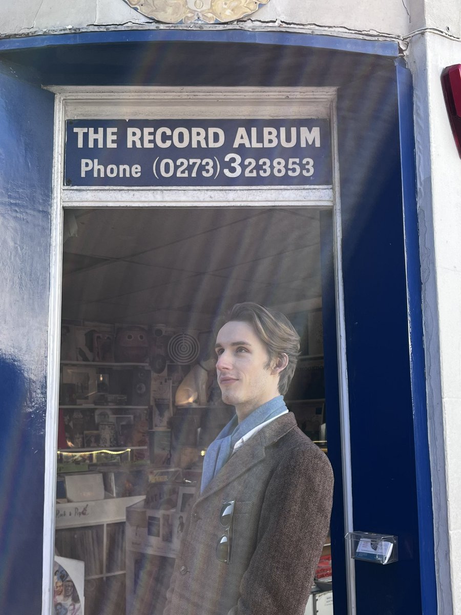 RecordAlbumUK's tweet photo. The morning after the night before and our π€© is back at the scene of his triumph - @RecordAlbumUK as featured in this yearβs series of The Apprentice. He drives a hard bargain does our Alex Huntley π€£ #TheApprentice2023 #Brighton #vinyl #Waterloo #Abba #45spec #therecordalbum https://t.co/DB1rxbd0Ns