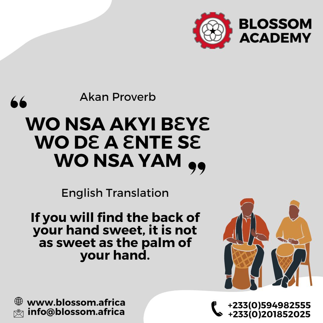 blossomacademy_'s tweet photo. Can you find the themes in today's proverb?
"Wo nsa akyi beye wode a ente se wo nsa yam" tells us that we may enjoy life elsewhere, but home is home.
Click on the link in our bio for more.
#akanfriday #blossomacademy #akanproverbs #dataworld #HadIKnown #KwahuSummit #NTSASmartDL https://t.co/aBeJ6njV94