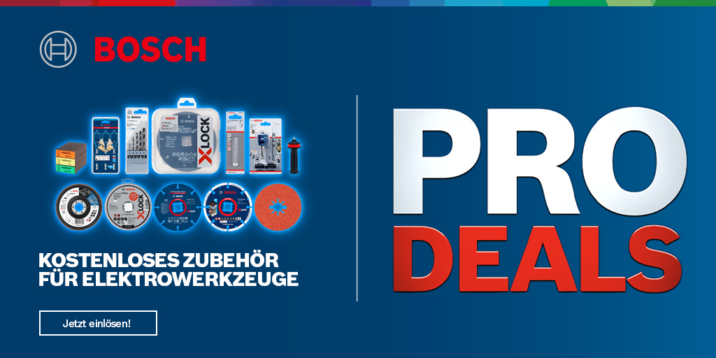 🟦 𝗕𝗼𝘀𝗰𝗵 𝗣𝗿𝗼𝗳𝗲𝘀𝘀𝗶𝗼𝗻𝗮𝗹 𝗣𝗥𝗢 𝗗𝗘𝗔𝗟𝗦 🟦 Kaufe Zubehör 🧰 für Elektrowerkzeuge im Wert von 75€ (89,25 € mit MwSt.) oder mehr und erhalte ein kostenloses Zubehör. ✅ Nur gültig bis 30.04.2023! ‼ 👉 bit.ly/40bssT4 #promotion #prodeals #zubehör