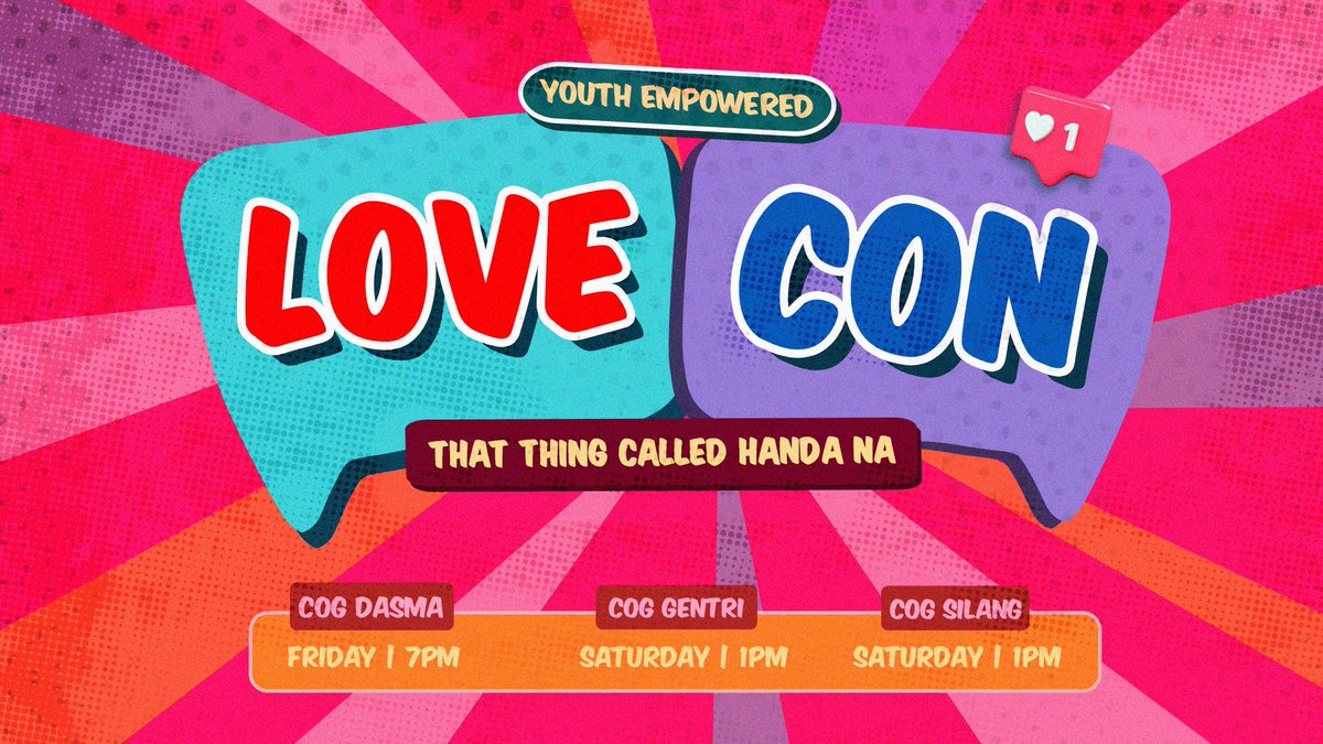 yedasmarinas's tweet photo. 'Wag ka nang mawalaaa~
Ngayong buwan ng mga puso, pag-ibig ang pagkwekwentuhan natin sa LOVECON: That Thing Called Handa Na ❣️ Madami kaming baon para sa inyo youth kaya kitakits tuwing Friday | 7PM @ GenBless Sanc!
#YEDasma #YENight #FebSeries #LOVECON #ThatThingCalledHandaNa https://t.co/ebK423dPti