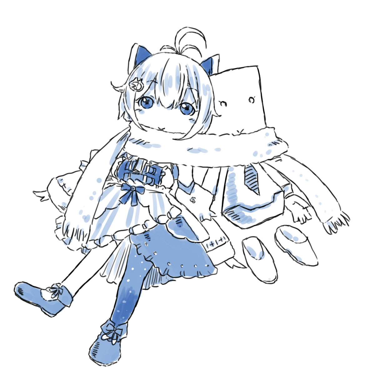 電脳少女YouTuberシロ 「#SiroArt 寒い日。 」|サキたんのイラスト