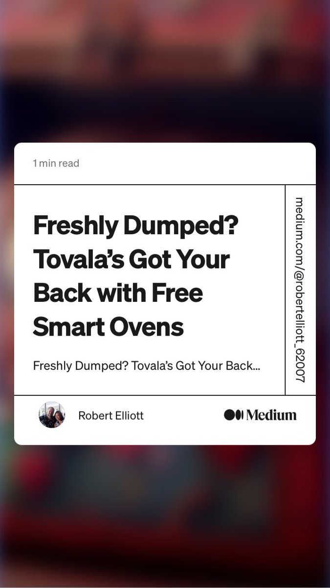 robbeaux's tweet photo. “Freshly Dumped? Tovala’s Got Your Back with Free Smart Ovens” by Robert Elliott
https://t.co/BoCsUgiG5D https://t.co/5NiDVK6tsL