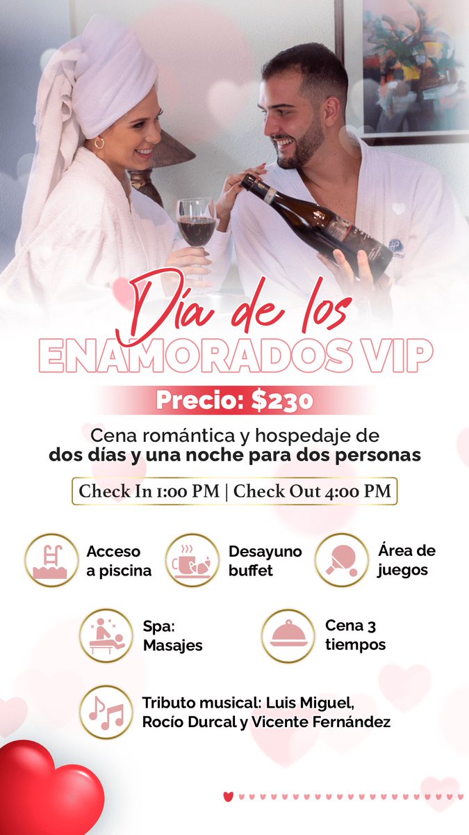 HotelPipo's tweet photo. 2. DÍA DE LOS ENAMORADOS VIP 🌟 https://t.co/qejPafsrp8