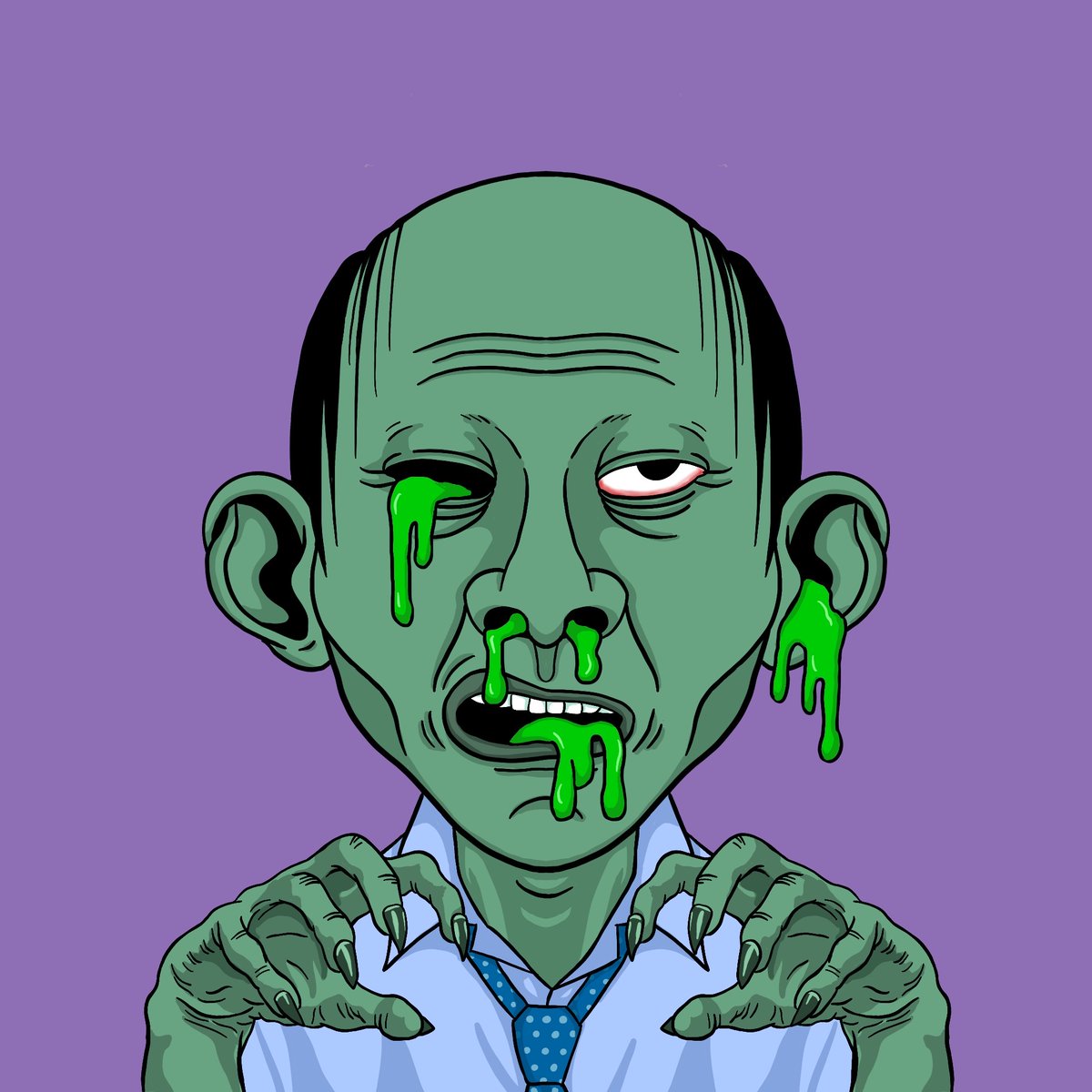 kuso_wtf's tweet photo. Did you know that the Kusoyaros are categorised into four main types as inspired by @cryptopunks? There's Human, Zombie, Yakuza (equivalent to Apes) and an "Unknown" type (like Alien punks). 

Today, let's talk about the Zombie type. I call them "Karoshi". 🧵👇 https://t.co/Wk9lusyA4j