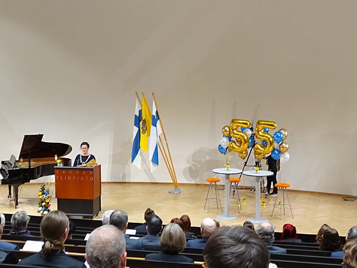 Vaasan yliopiston 55-vuosipäivän teema oli "Mission possible". Panostaminen sivistykseen, osaamiseen ja tieteeseen on tärkeää myös jatkossa. #univaasa