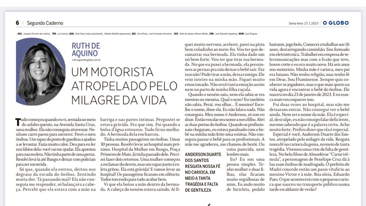 Assinar jornal traz recompensas assim: ⁦👏<a href="/ruthdeaquino/">ruth de aquino</a>⁩  ⁦<a href="/JornalOGlobo/">Jornal O Globo</a>⁩