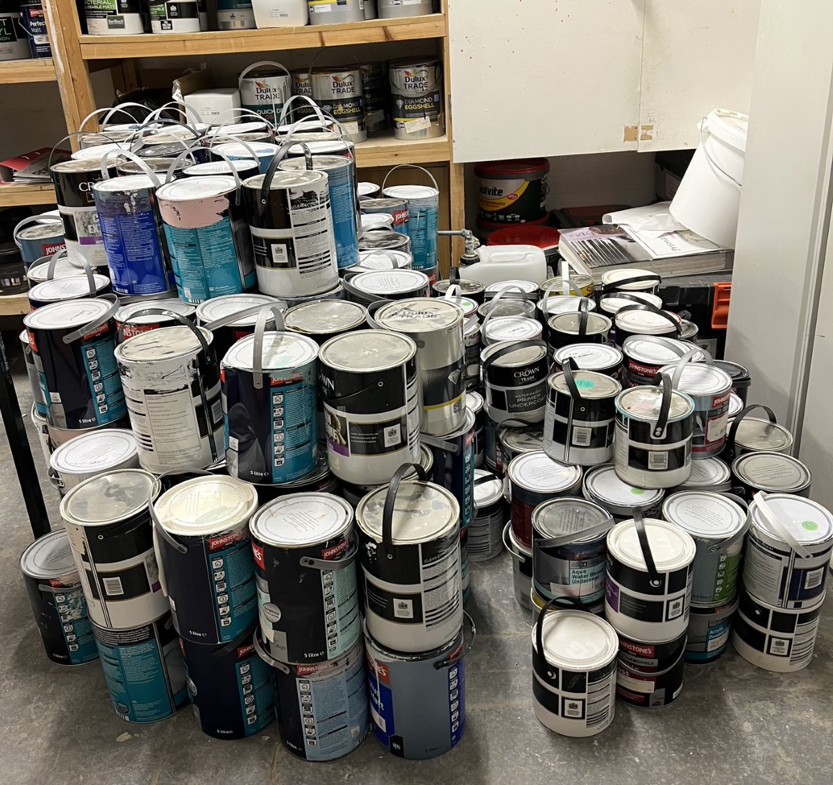 Massive thanks to <a href="/Greenspainting/">Greens Decorating</a> for their donation of paint to help with the training of students at <a href="/lcb_Painting/">P&D Department</a> 
#reuse #recycle #futuredecorators