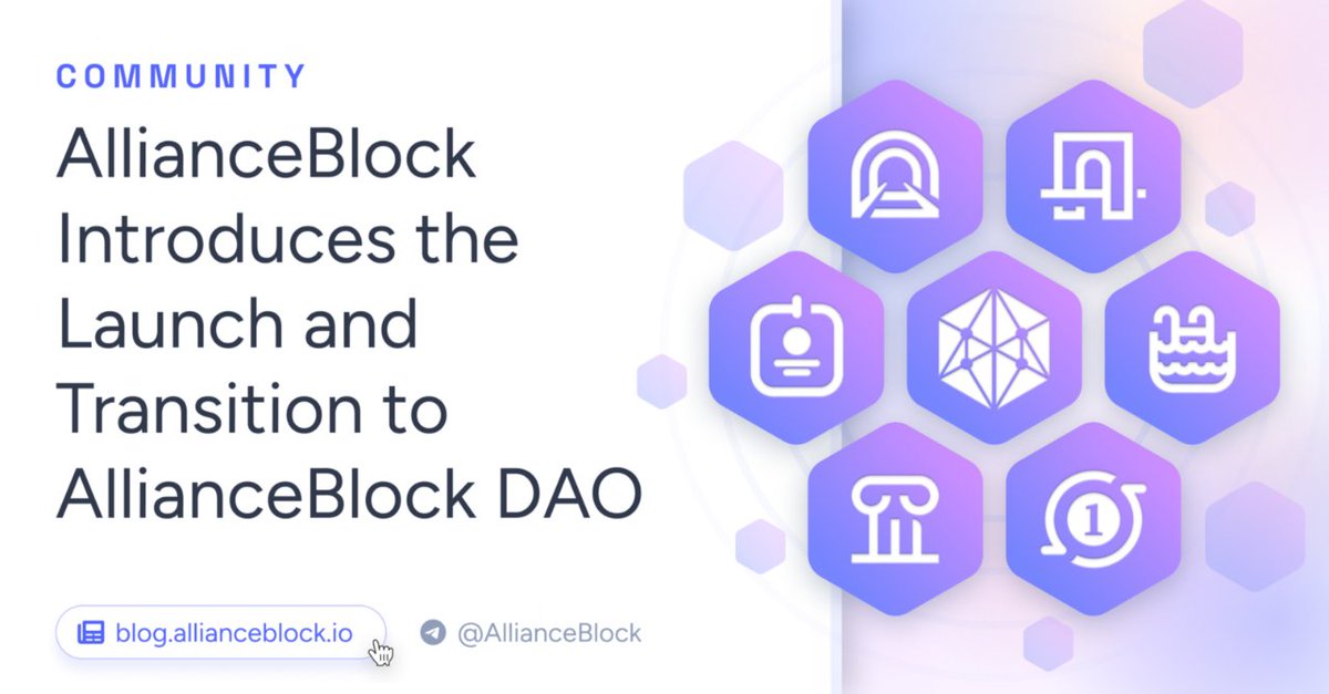 We recently announced that AllianceBlock will be transitioning to a #DAO governance structure.

By empowering the $ALBT Community, we aim to reach further and farther towards decentralization.

Why #DAO governance? 💭