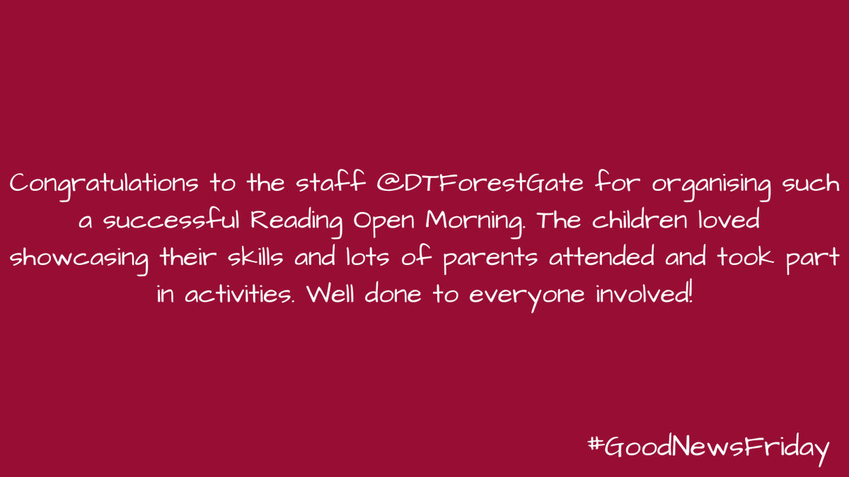 thedeantrust's tweet photo. Well done to the staff @DTForestGate 👍😀 https://t.co/lLoqutZ3Zq
