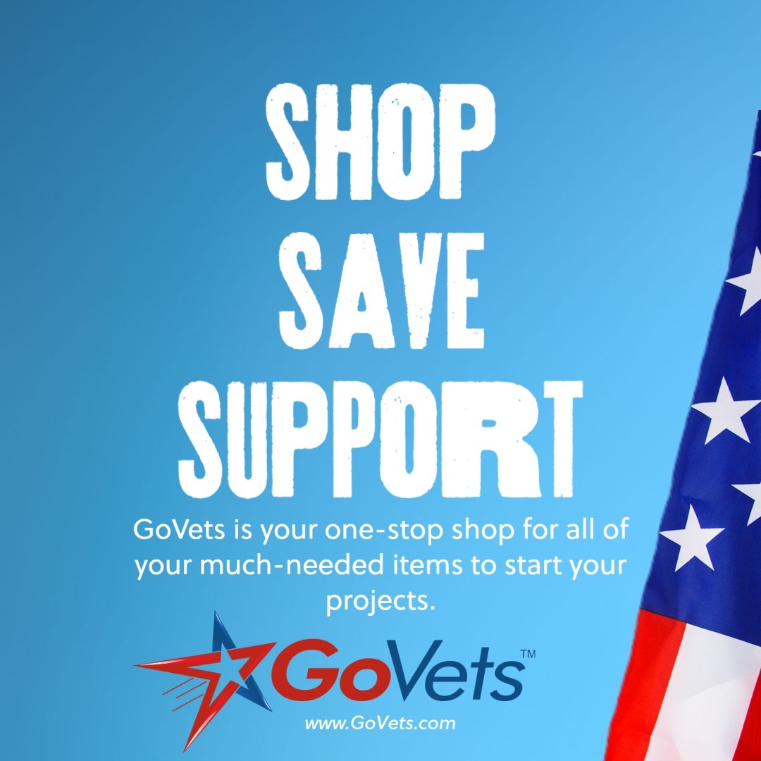 GoVetsFirst's tweet image. GoVets is your one-stop shop for all of your much-needed items to start your projects. Support Veterans when you place orders on GoVets.com! #ShopSaveSupport #FreeShipping