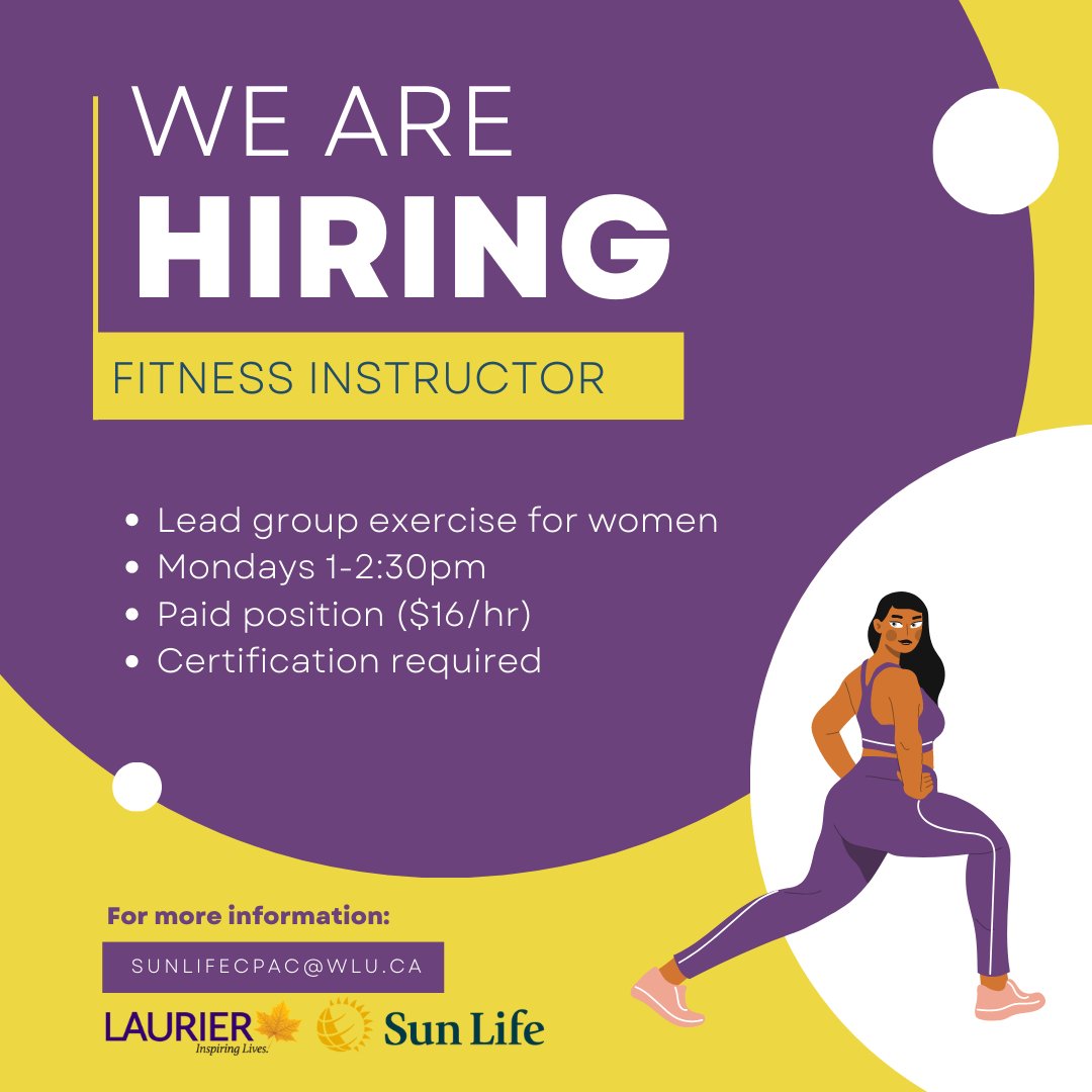 We're looking for a fitness instructor to lead group exercise for women at a community centre in Waterloo! The program includes 60 minutes of exercise and 30 minutes of social time. We'd like to get started ASAP and wrap up by the first week of April. Paid position of $16/hour.