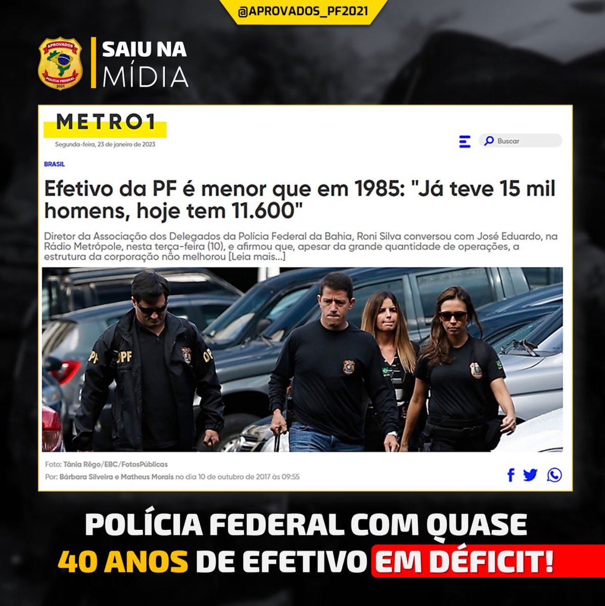 AprovadosPf21's tweet photo. A Polícia Federal carece urgente da reposição do efetivo. Há 1270 aprovados esperando a convocação para o curso de formação. 
O último concurso custou mais de R$ 20 milhões aos cofres públicos e está próximo do vencimento. ⬛️🟨
É econômico e eficiente: #ConvocaTodosPF https://t.co/AkCzpAZOu2